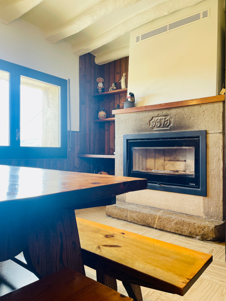 Foc, estufa per escalfar part de l'Espai Barrina